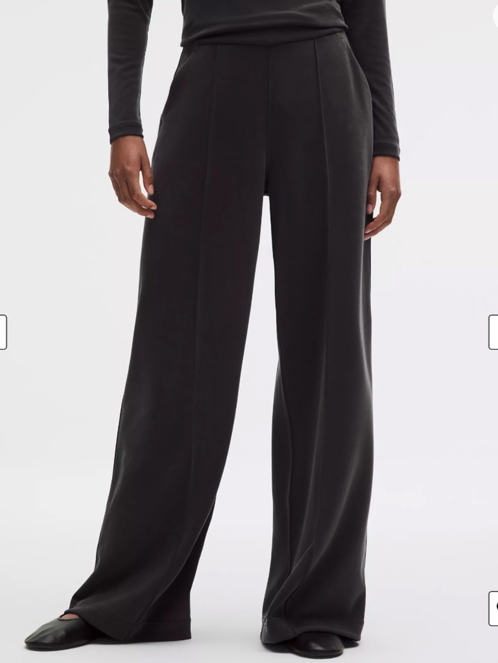 Lululemon Black'Grey Softstreme Pintuck High Rise Wide Leg Pant XXXS